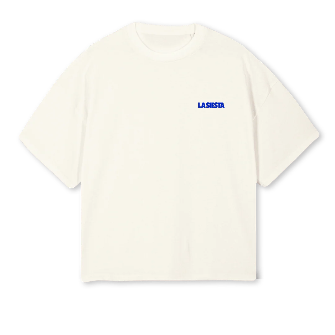 FAMILIATSHIRT Cream Oversized Boxy Tee.