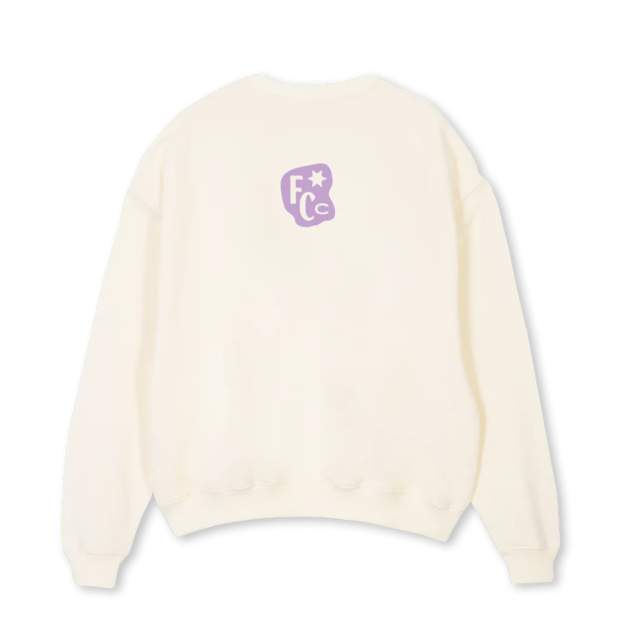 FAMILYCOFFEECREWPURP Cream Oversized Crewneck Sweater. - Image 2