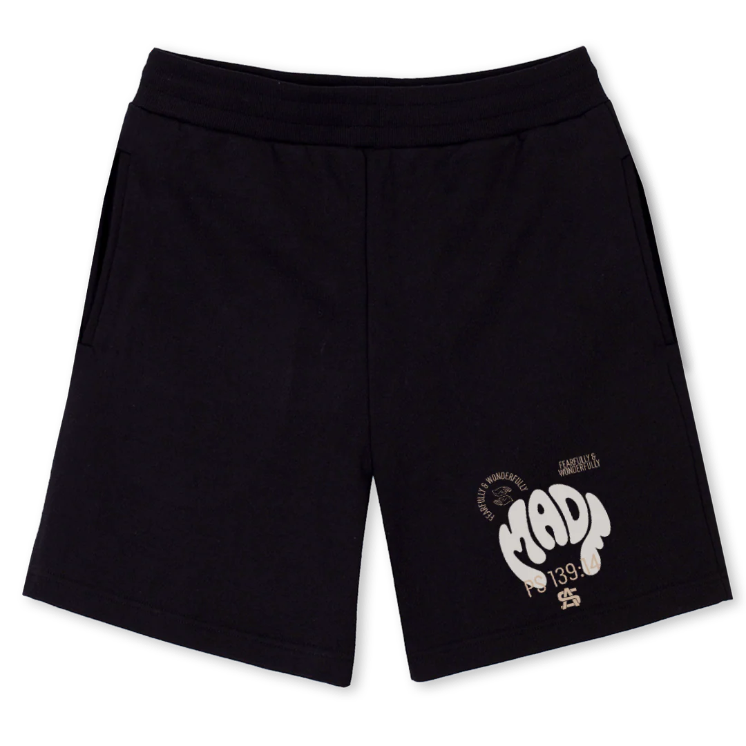 FAWMRSWB Black Relaxed Sweatshorts.