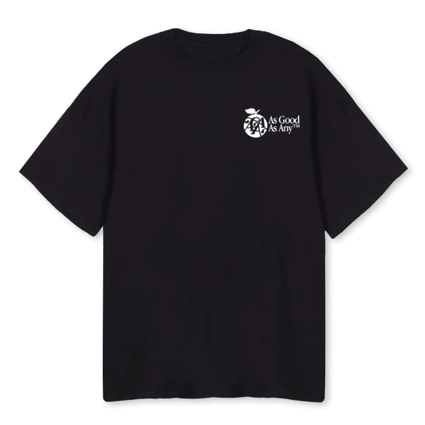 AGAAAPLE2_B Black Oversized Tee
