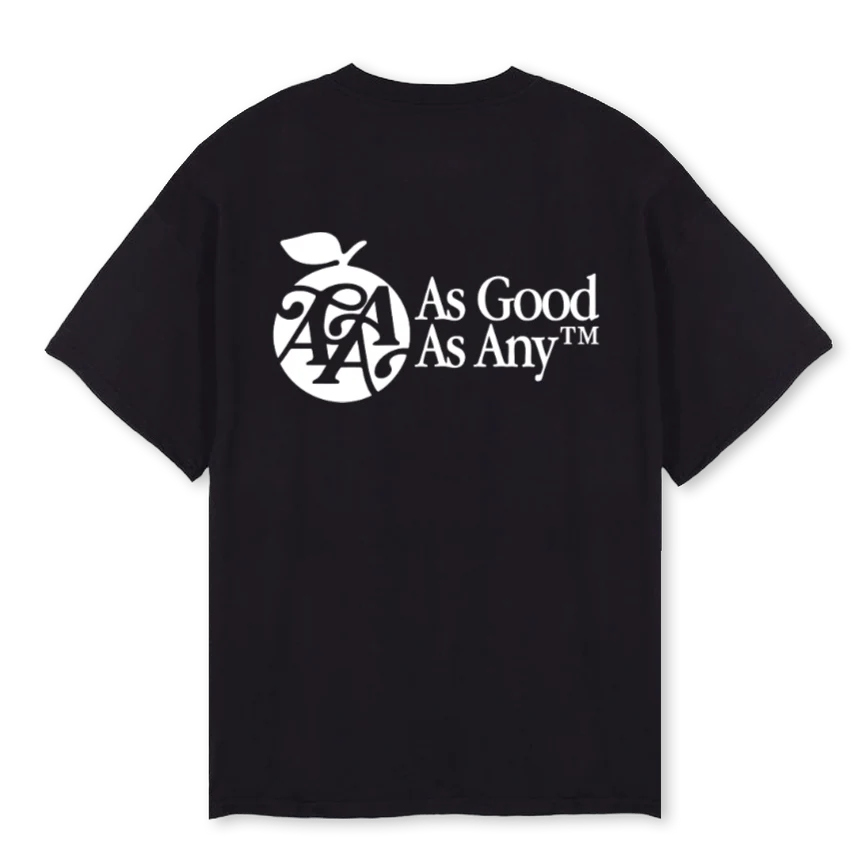 AGAAAPLE2_B Black Oversized Tee - Image 2