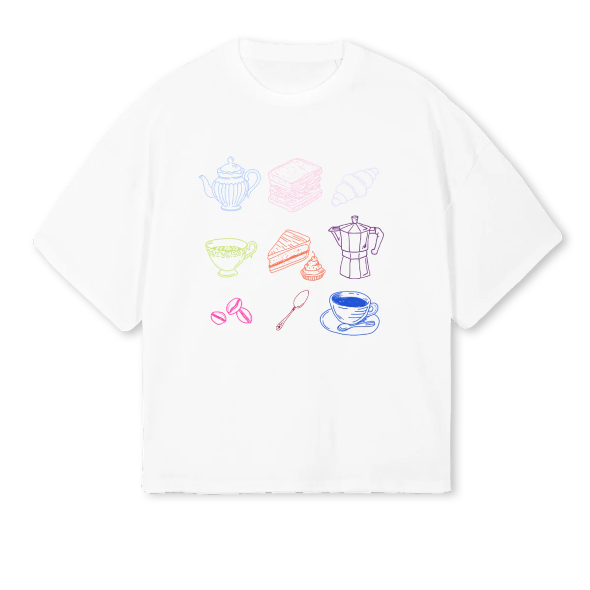 FCCAFEDIGITAL White Oversized Boxy Tee.