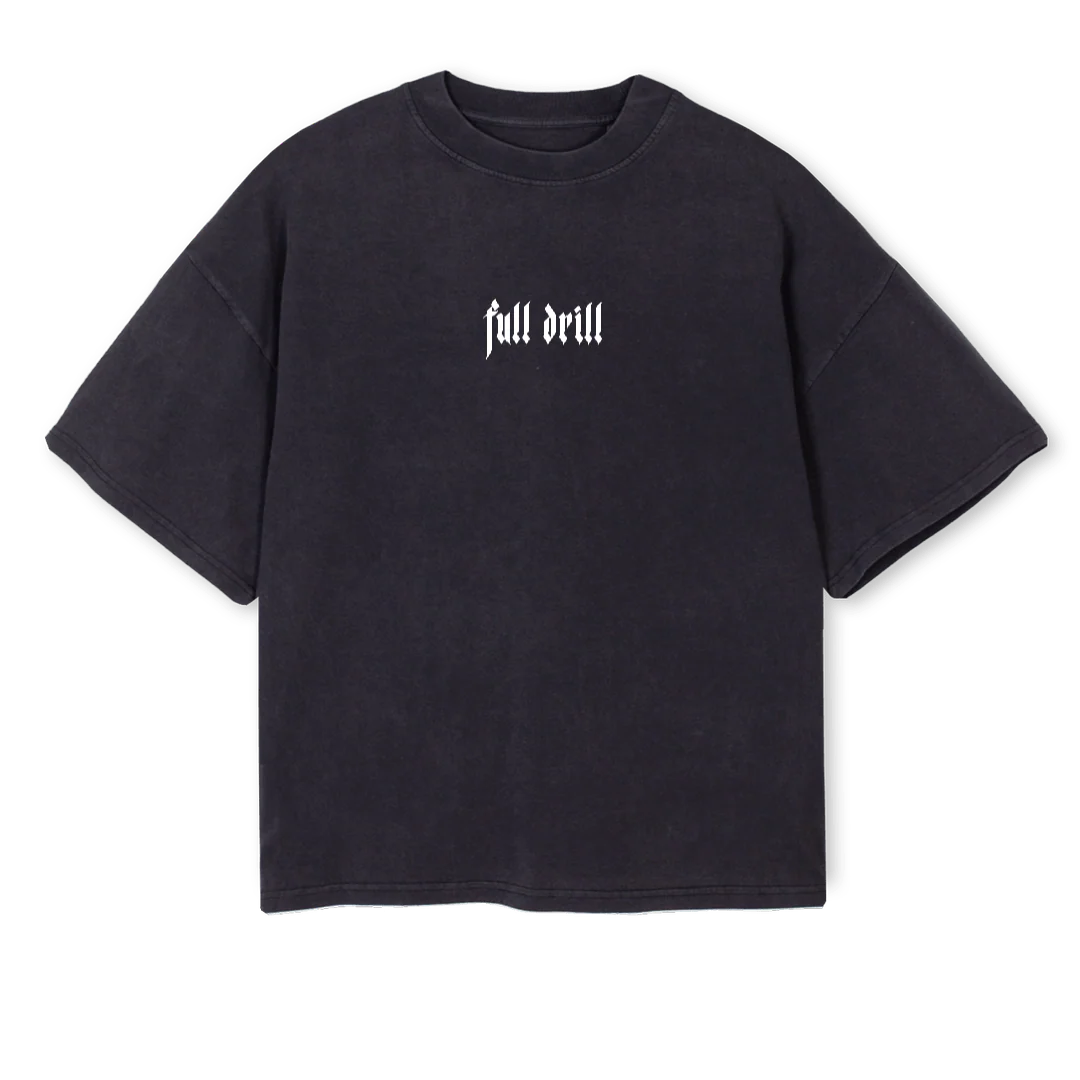 FDPRODUCTIONSUMMER Vintage Black Oversized Boxy Tee.