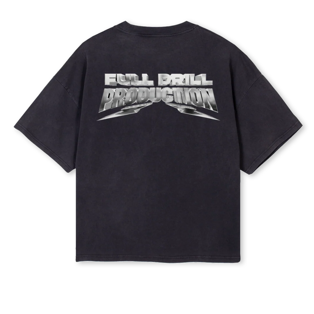 FDPRODUCTIONSUMMER Vintage Black Oversized Boxy Tee. - Image 2