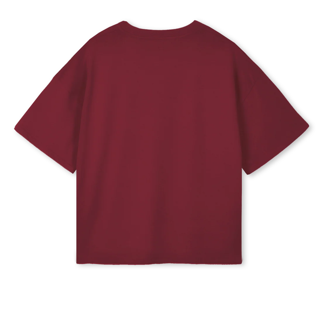FDSHIRT KONTR Burgundy Oversized Boxy Tee. - Image 2
