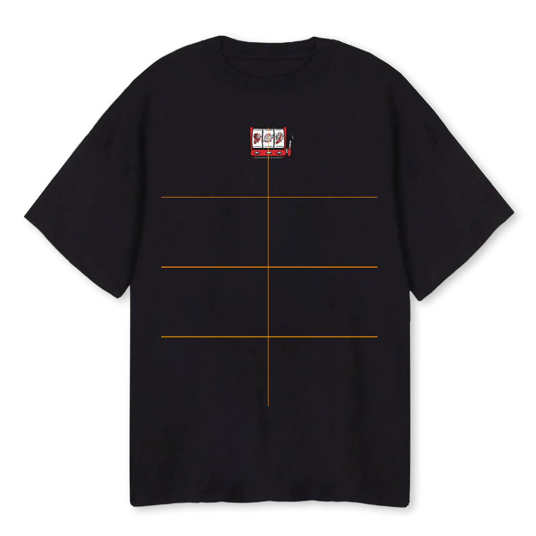 FEELINGLUCKYRED Black Oversized Tee.