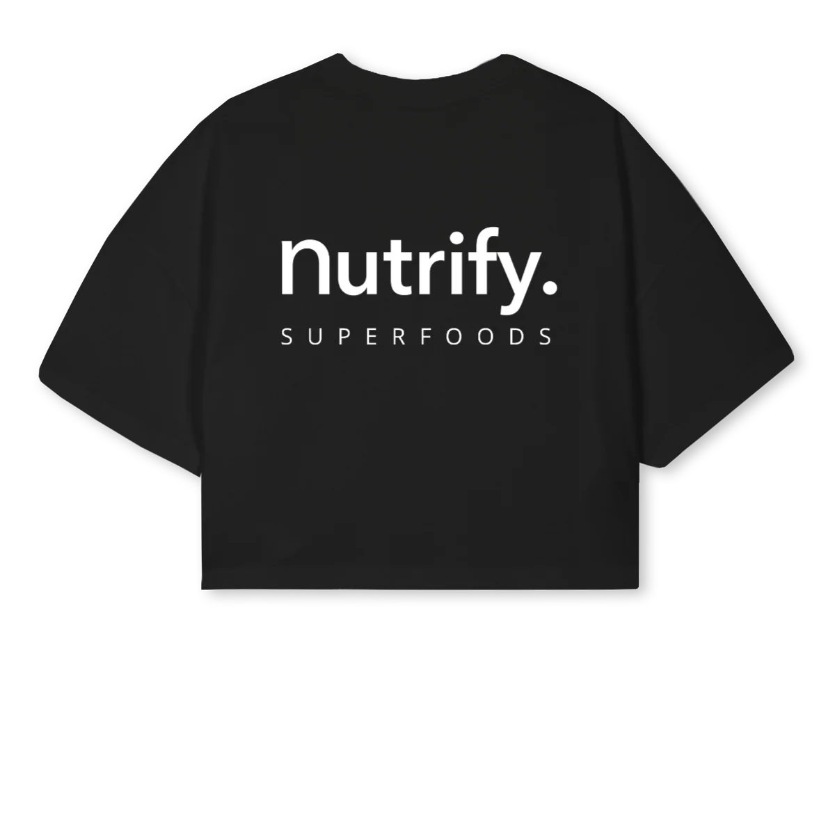 FEMALE CROPPED Black Cropped Oversized Tee. - Image 2