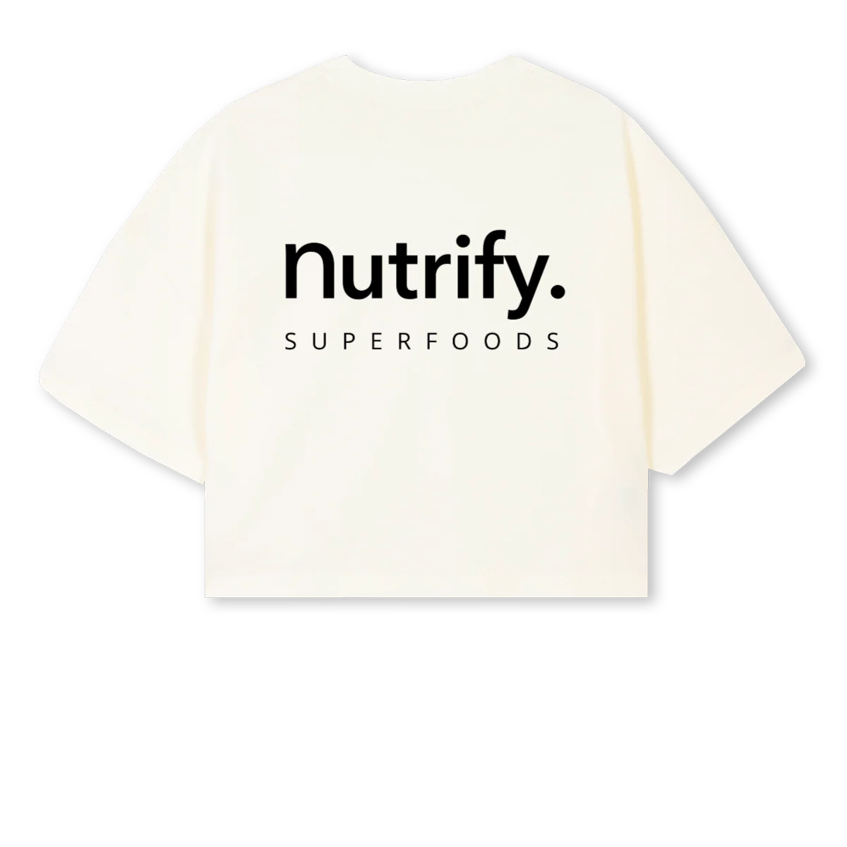 FEMALE CROPPED Cream Cropped Oversized Tee. - Image 2