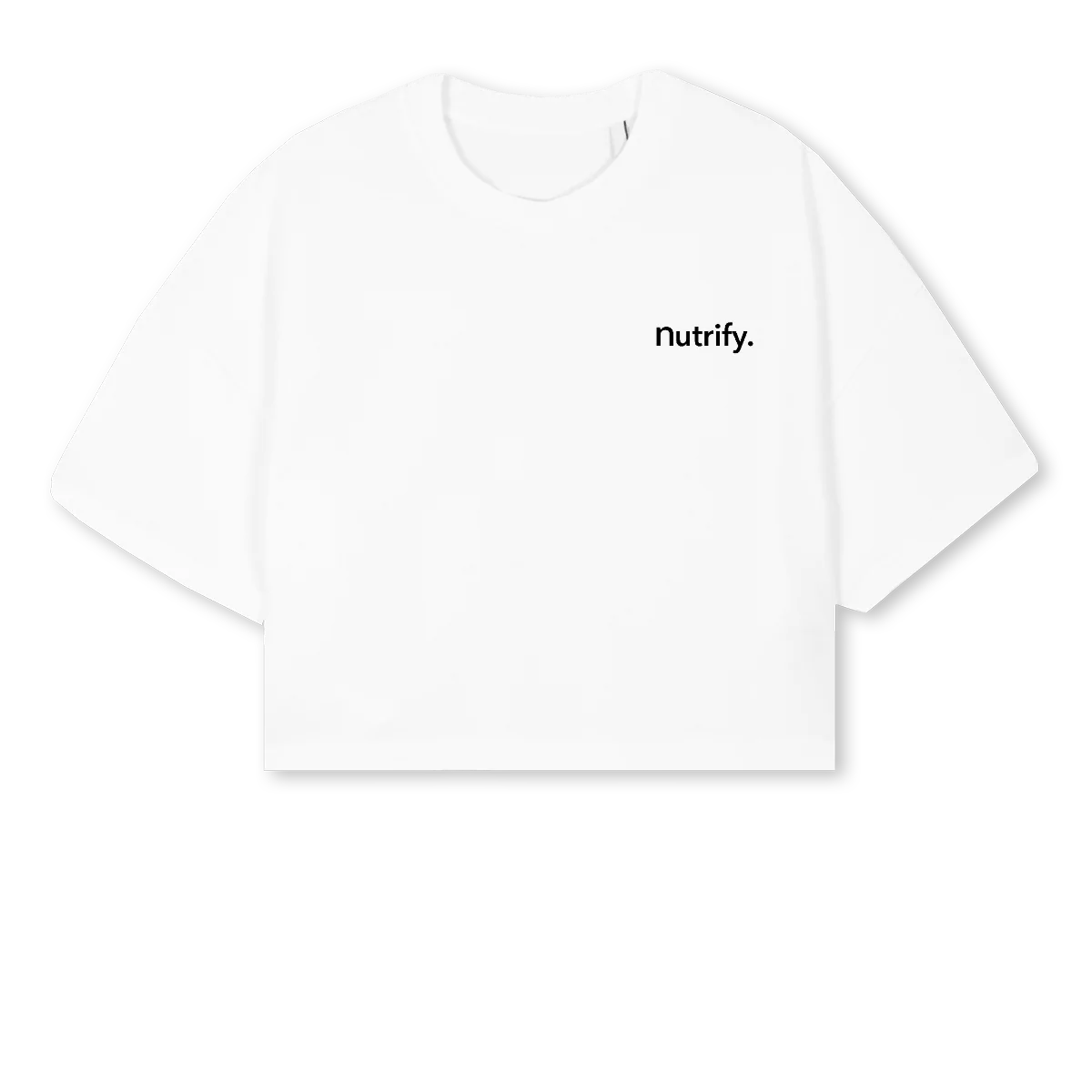 FEMALE CROPPED White Cropped Oversized Tee.
