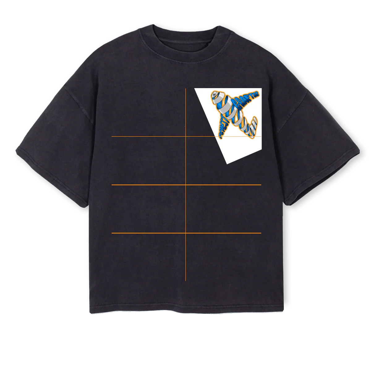FGVIN Vintage Black Oversized Boxy Tee.