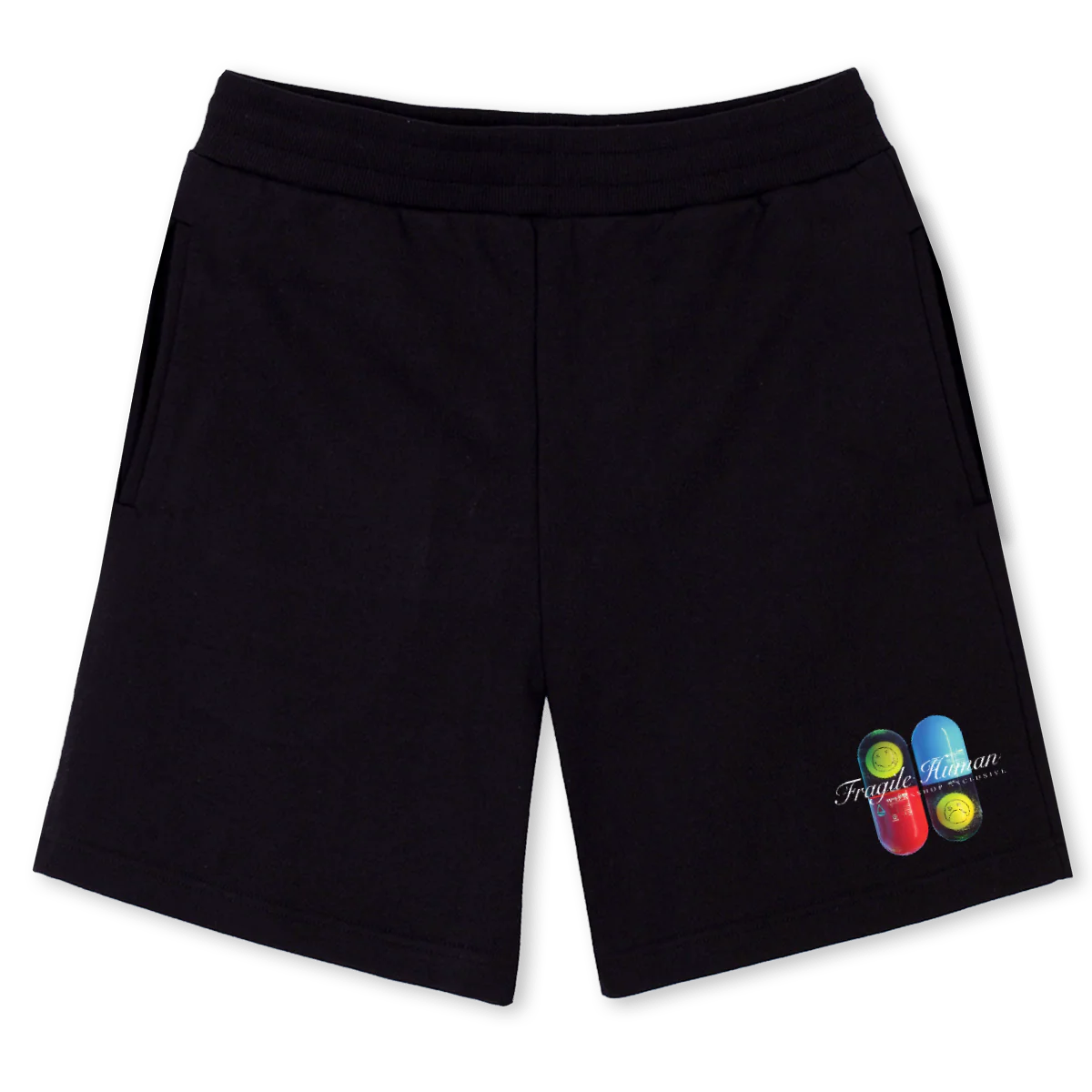 FH CHILL  Black Relaxed Sweatshorts.