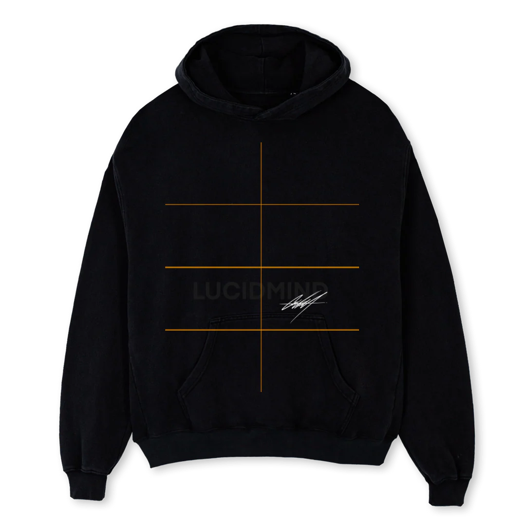 FIIXEDEYEFADE Black Oversized Hoodie.