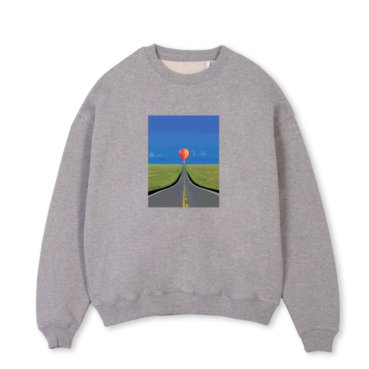 FINAL BALLOON GREY Grey Marl Oversized Crewneck Sweater.