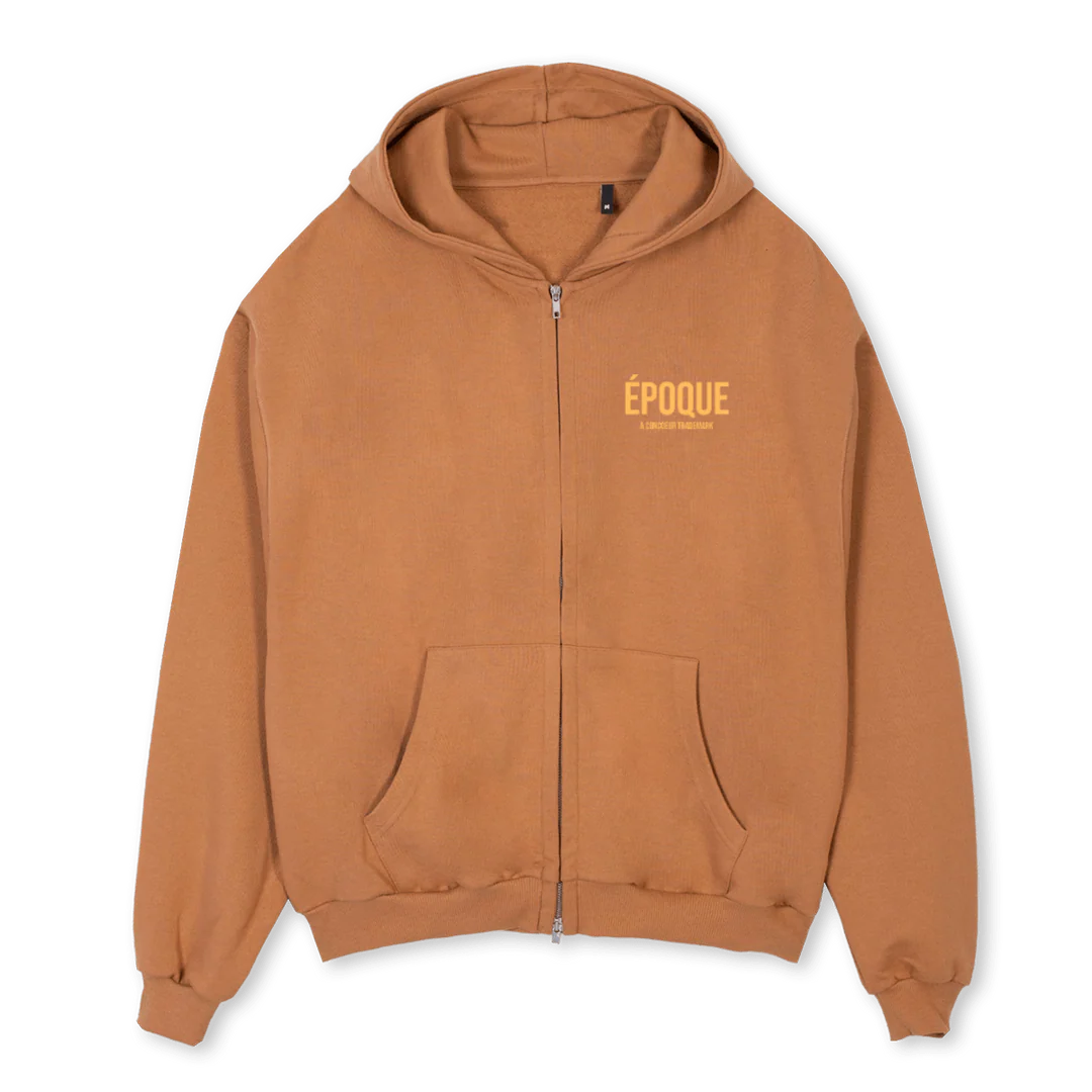 FINAL ZIPPER Camel Oversized Zipped Hoodie.