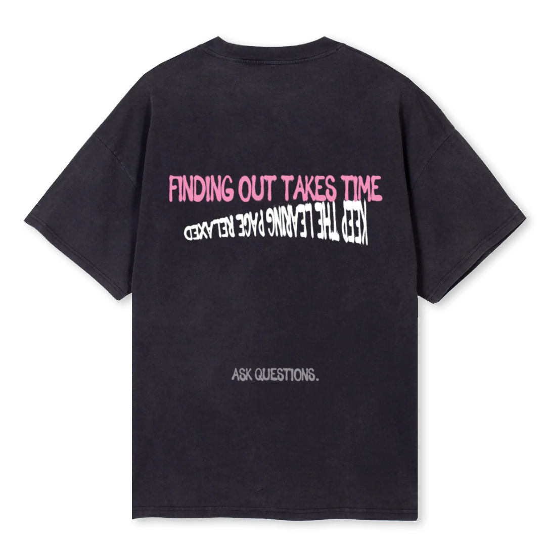 FINDING OUT HS Vintage Black Oversized Tee. - Image 2