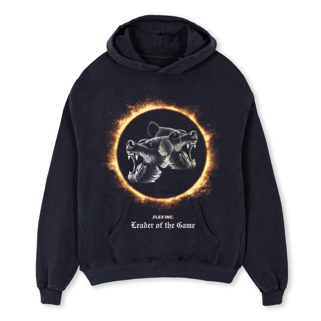 FIREBEARS Vintage Black Oversized Hoodie.