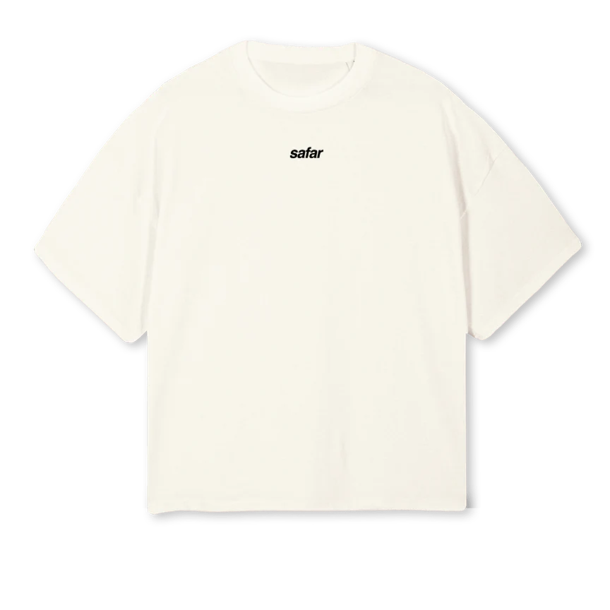 FIRSTONE Cream Oversized Boxy Tee.