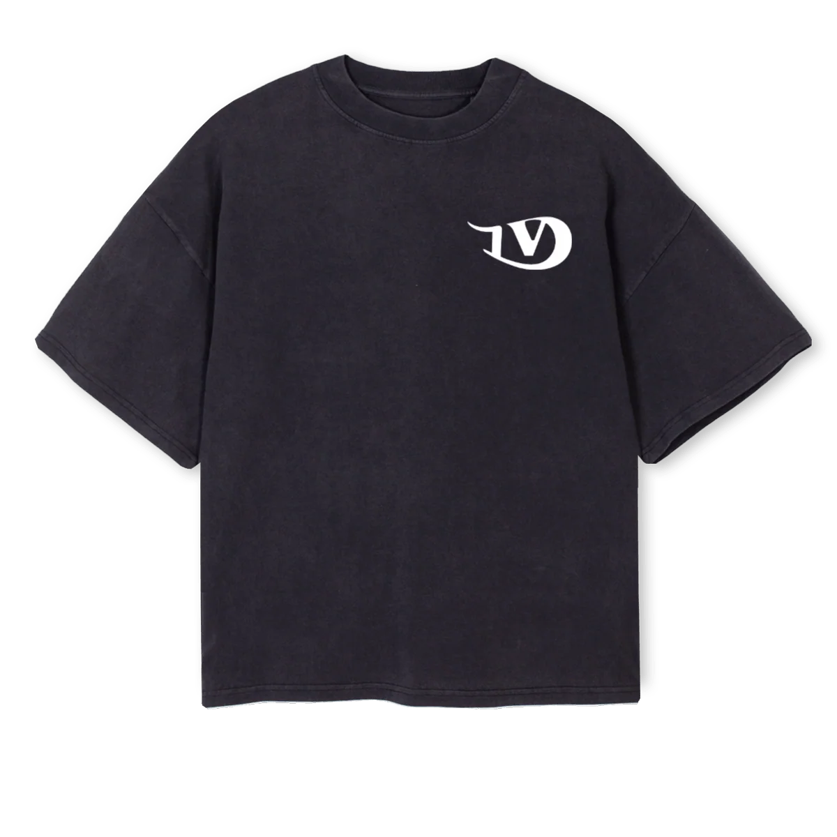 FIRSTSAMPLEDEVISUBLK Vintage Black Oversized Boxy Tee.