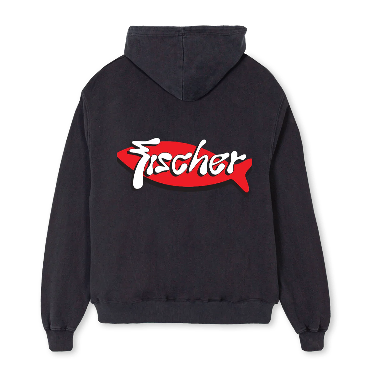 FISCHER SURFING Vintage Black Oversized Zipped Hoodie. - Image 2