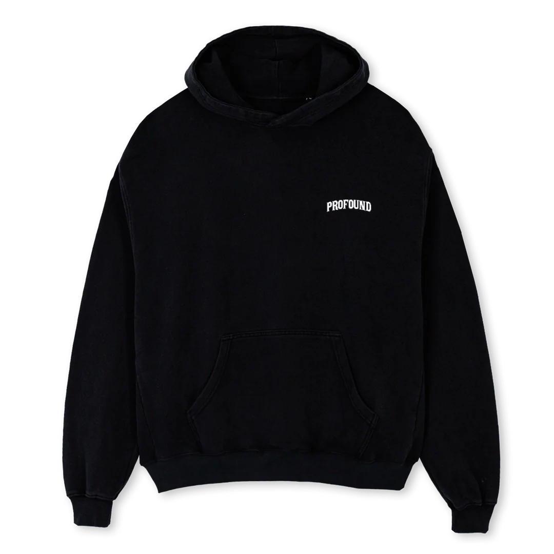 FLAME  Black Oversized Hoodie.
