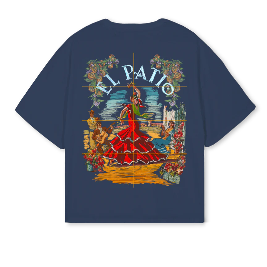 FLAMENCACOLORTEE Navy Blue Oversized Boxy Tee. - Image 2