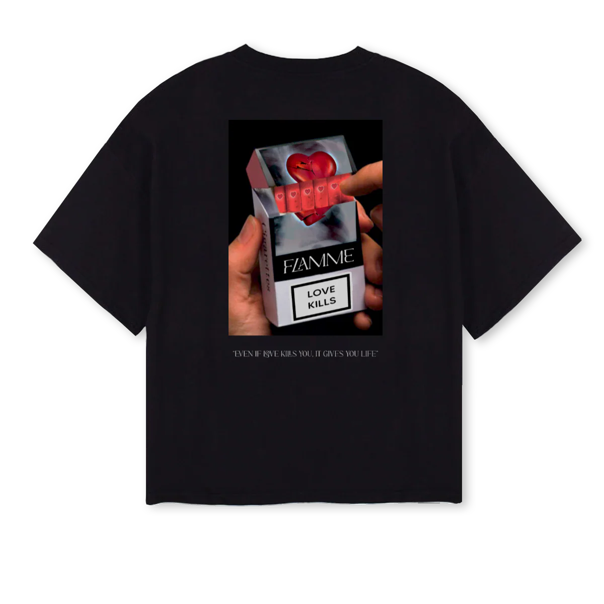 FLAMMEMAD Black Oversized Boxy Tee. - Image 2