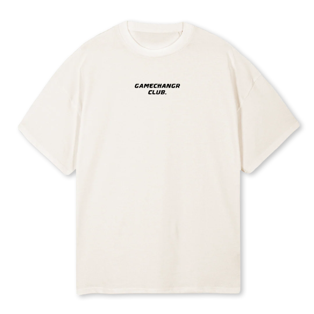 FLATWHITE GAMECHANGR Vintage White Oversized Tee.