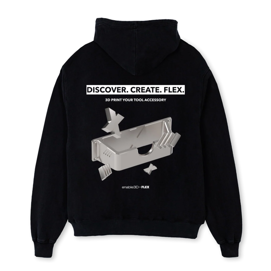 FLEXMETAL Black Oversized Hoodie. - Image 2