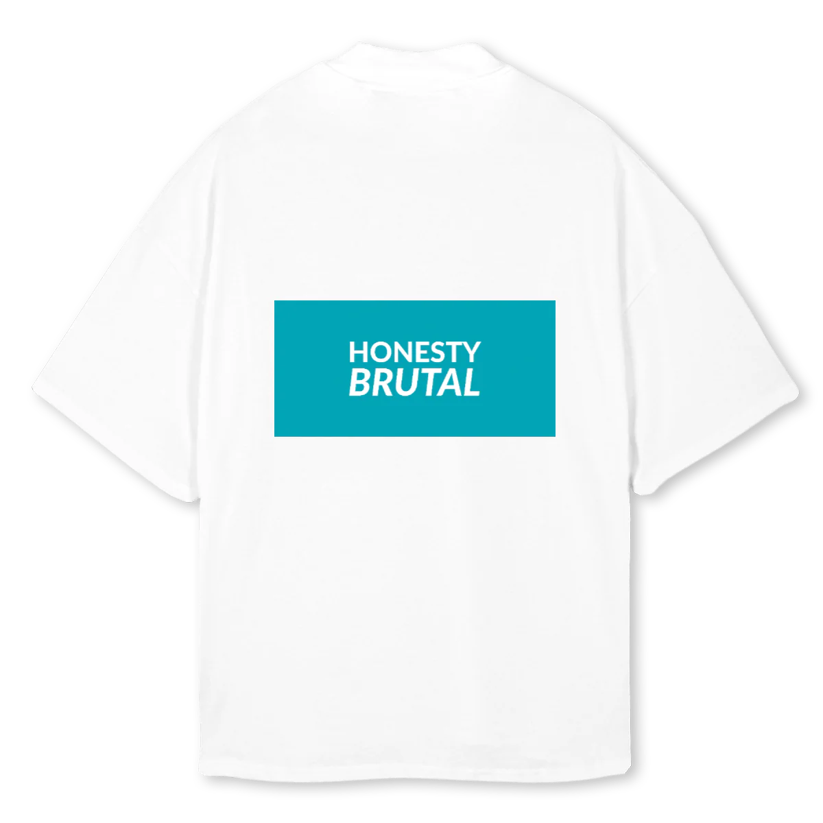 FLOW STATE White Oversized Mock Neck Tee. - Image 2