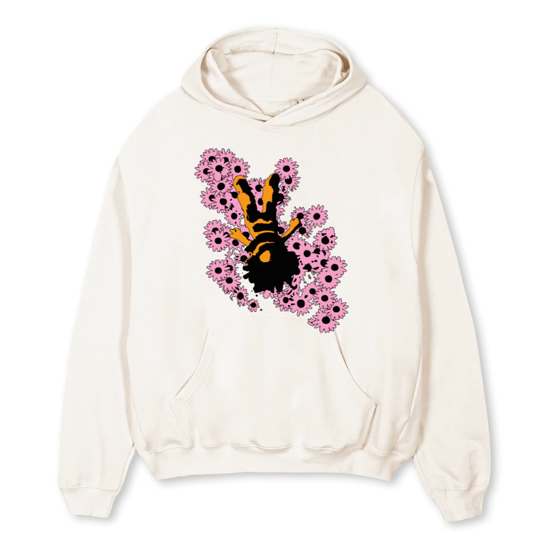 FLOWERBOYHOODIE Vintage White Oversized Hoodie.