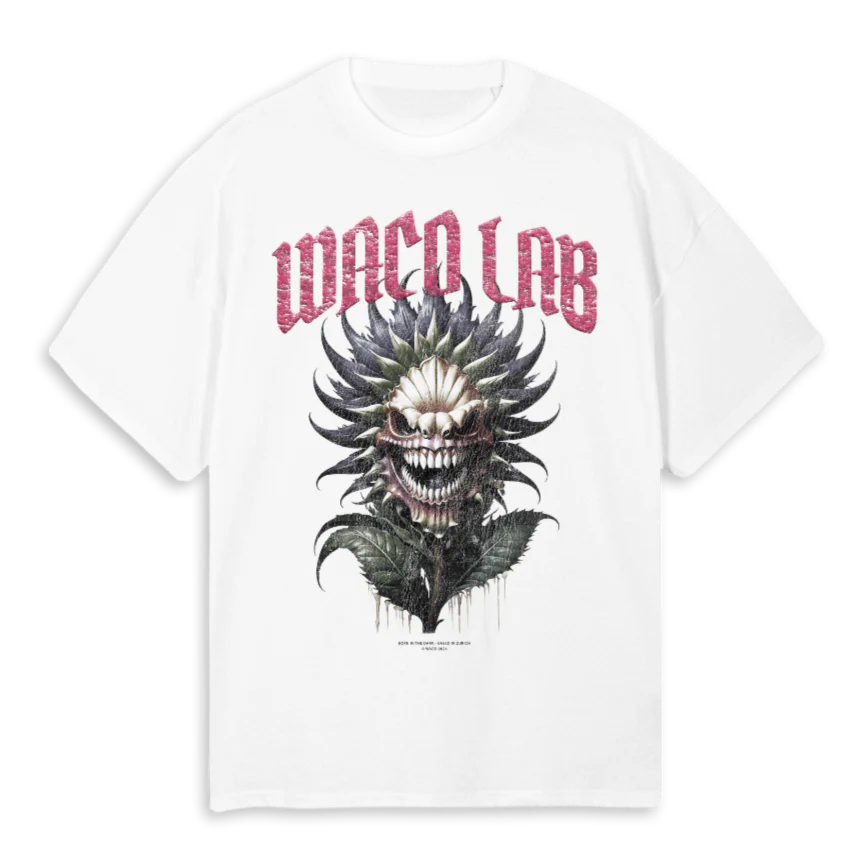 FLOWERMONSTER White Oversized Tee.