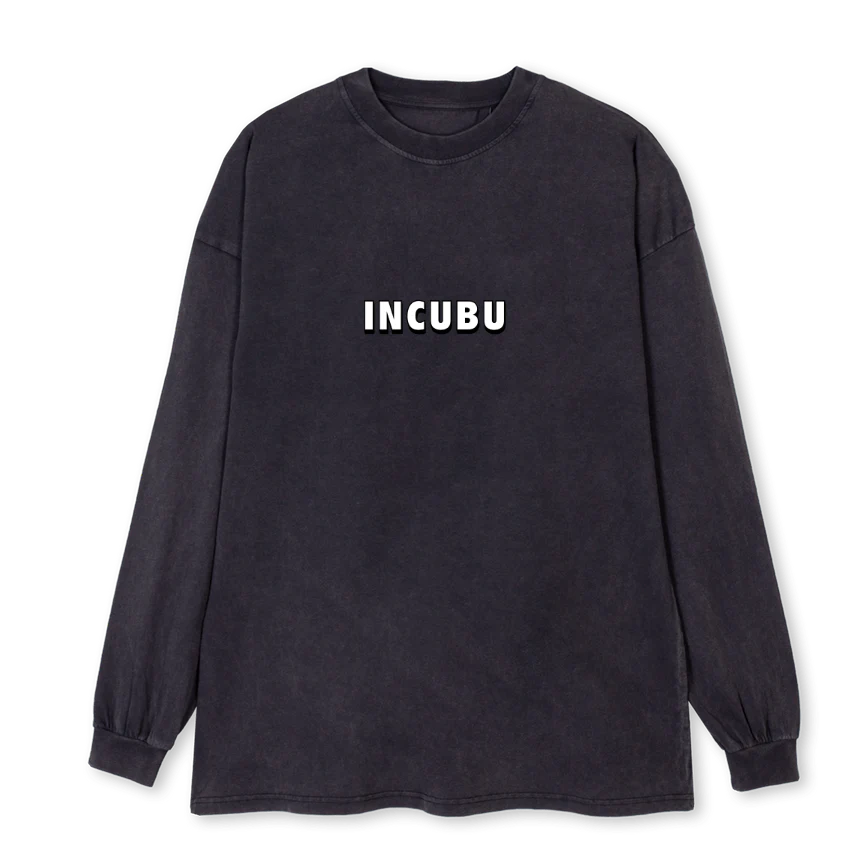 FLOWERSLONG Vintage Black Oversized LS Tee.