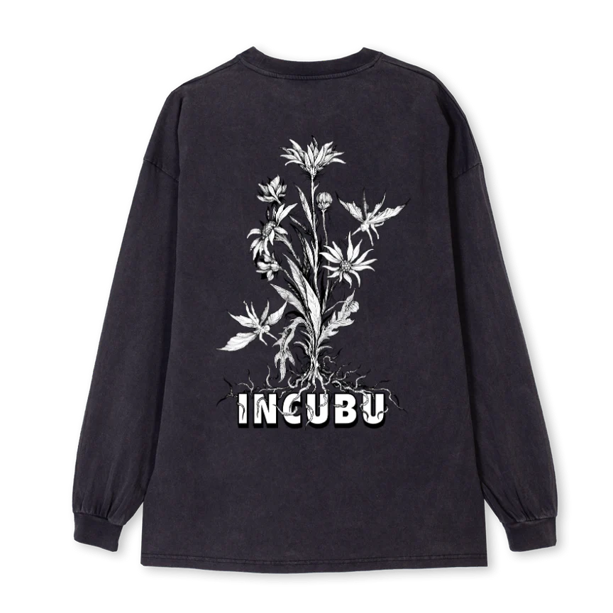 FLOWERSLONG Vintage Black Oversized LS Tee. - Image 2