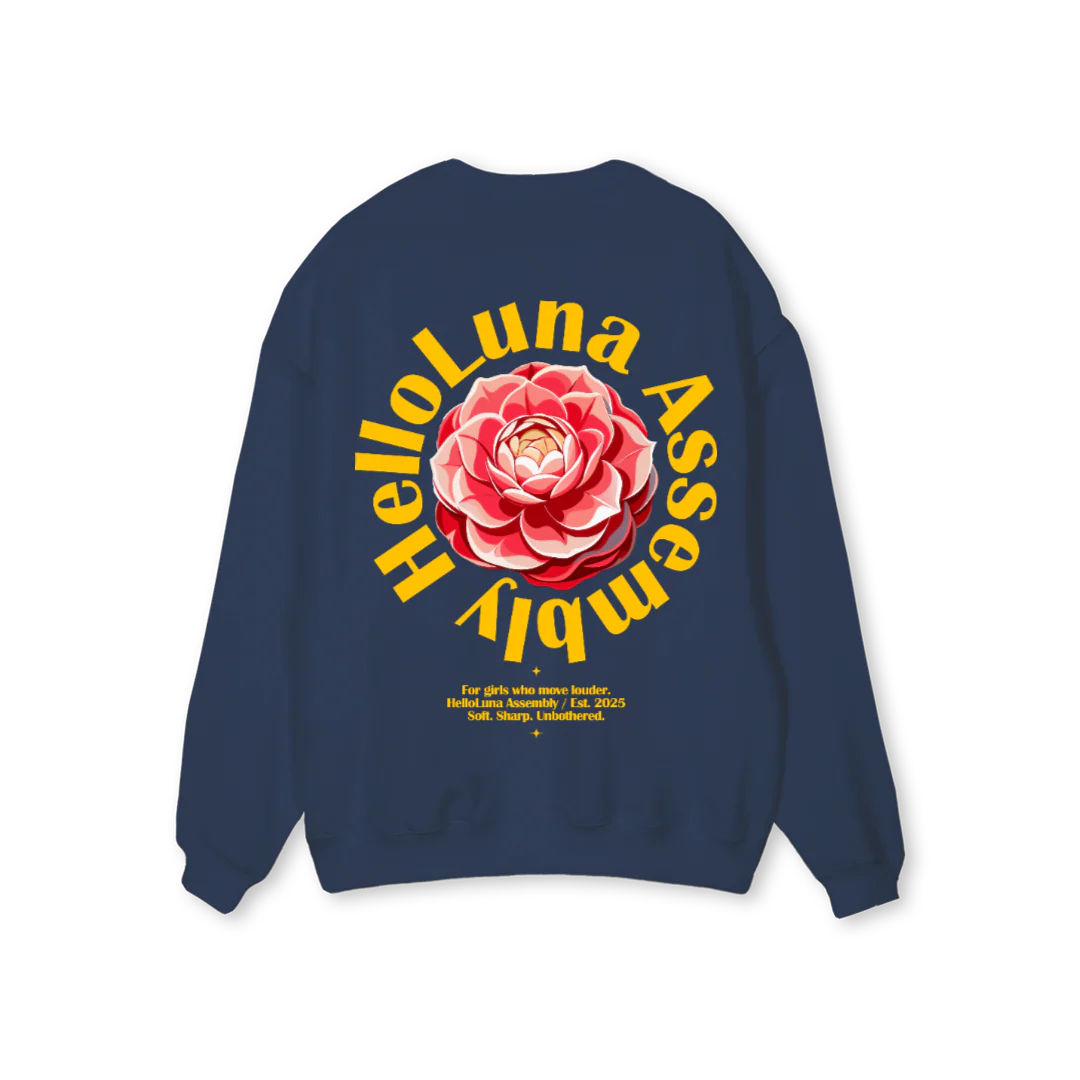 FLOWERSWEATBACKR Navy Blue Regular Crewneck Sweater. - Image 2