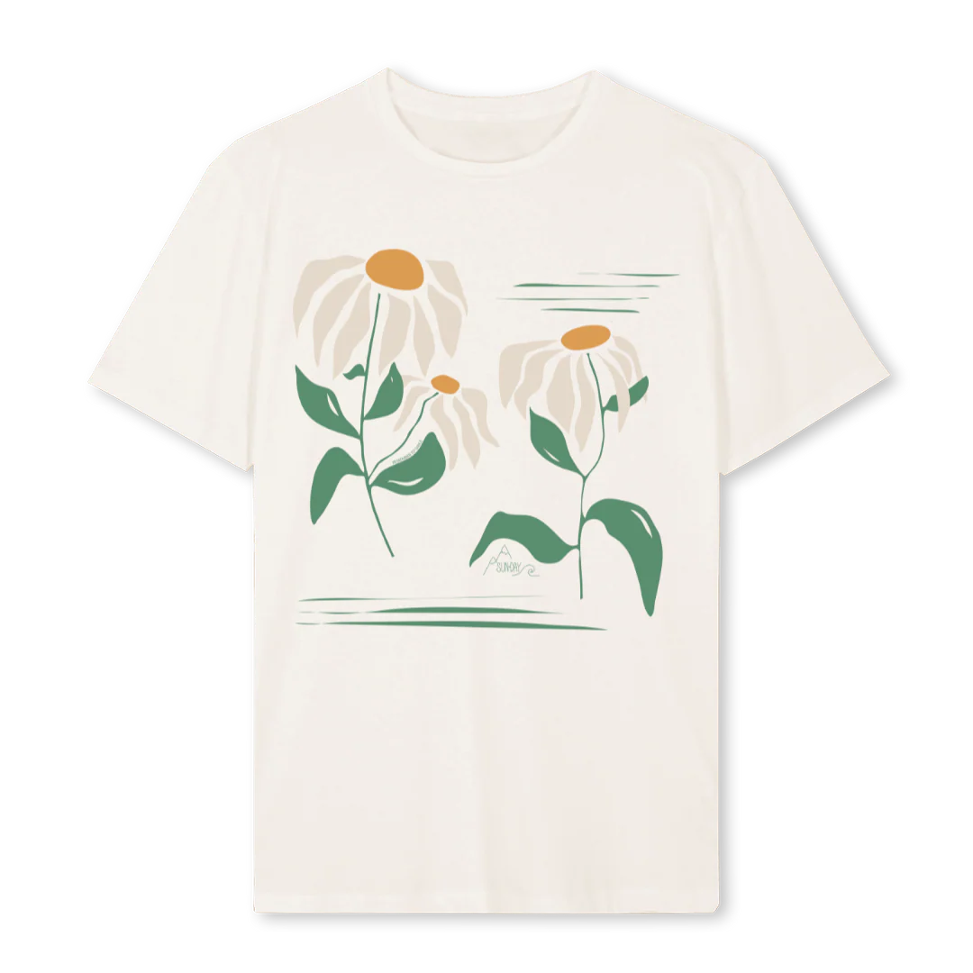 FLOWERTHSHIRTWHITE Vintage White Regular Tee.