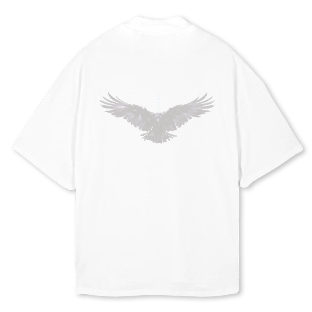 FLYER White Oversized Mock Neck Tee. - Image 2