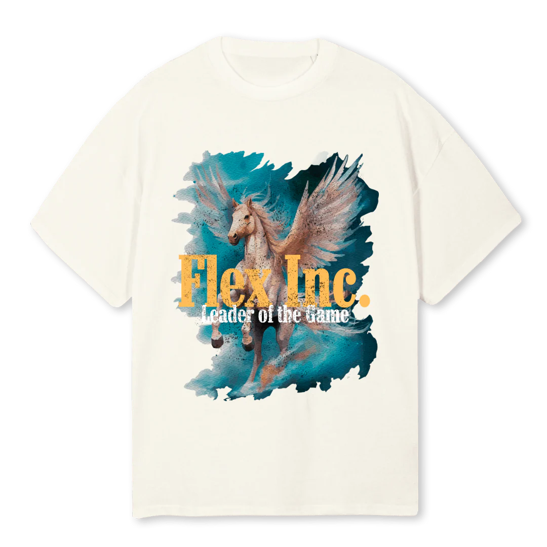 FLYINGHORSE Cream Oversized Tee.