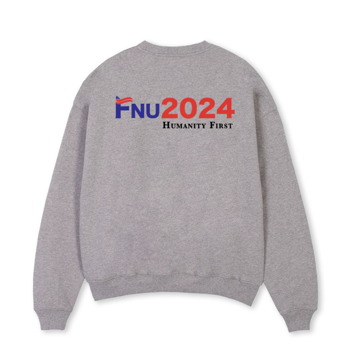 FNUCAMPAIGN Grey Marl Oversized Crewneck Sweater. - Image 2