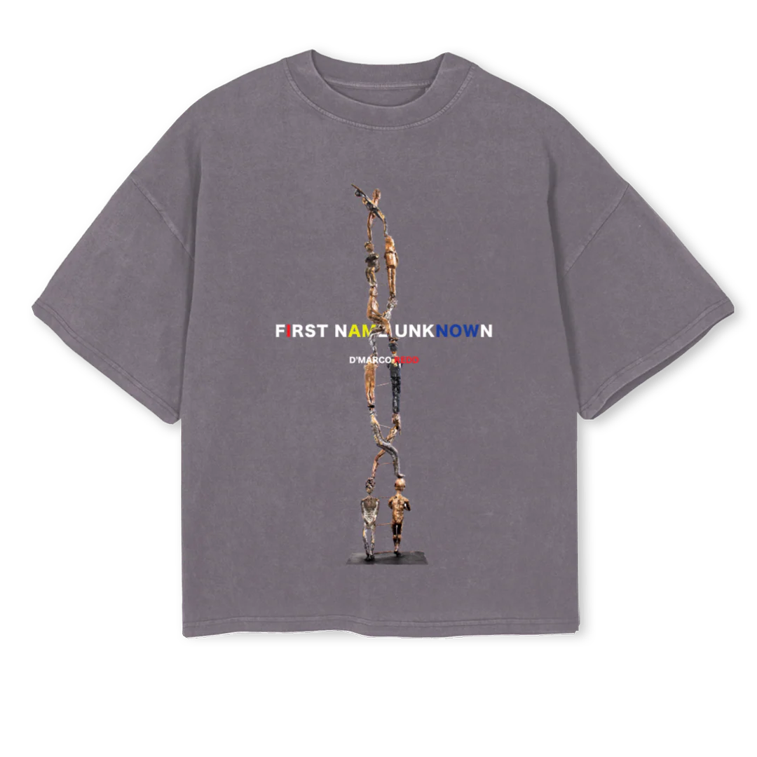 FNUDMARCO Pigment Grey Oversized Boxy Tee.