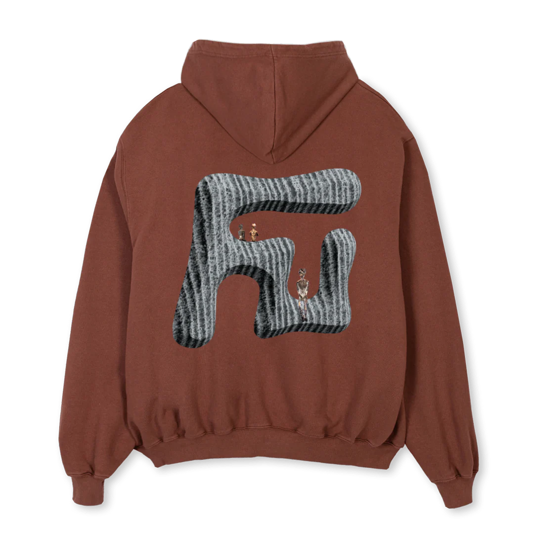 FNUDMARCOIV Vintage Brown Oversized Zipped Hoodie. - Image 2