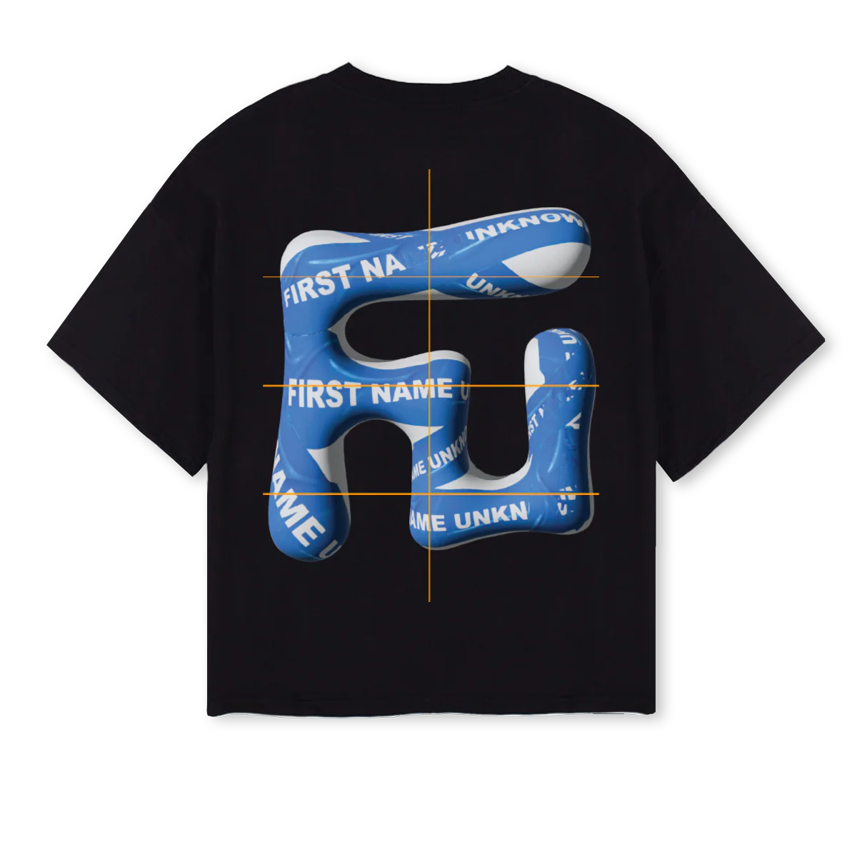 FNUPRINTTAPE Black Oversized Boxy Tee. - Image 2