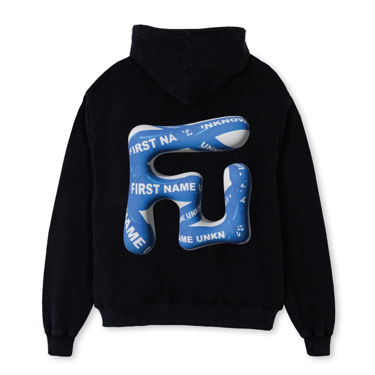 FNUTAPE Black Oversized Zipped Hoodie. - Image 2