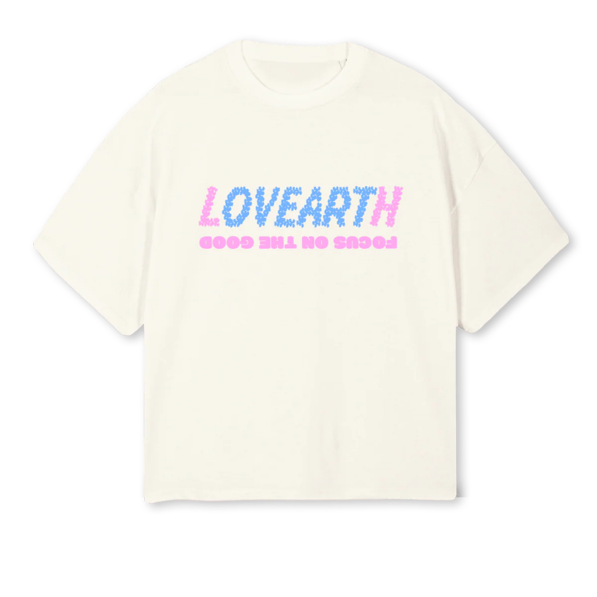 FOCUSONTHEGOODCREAM Cream Oversized Boxy Tee.