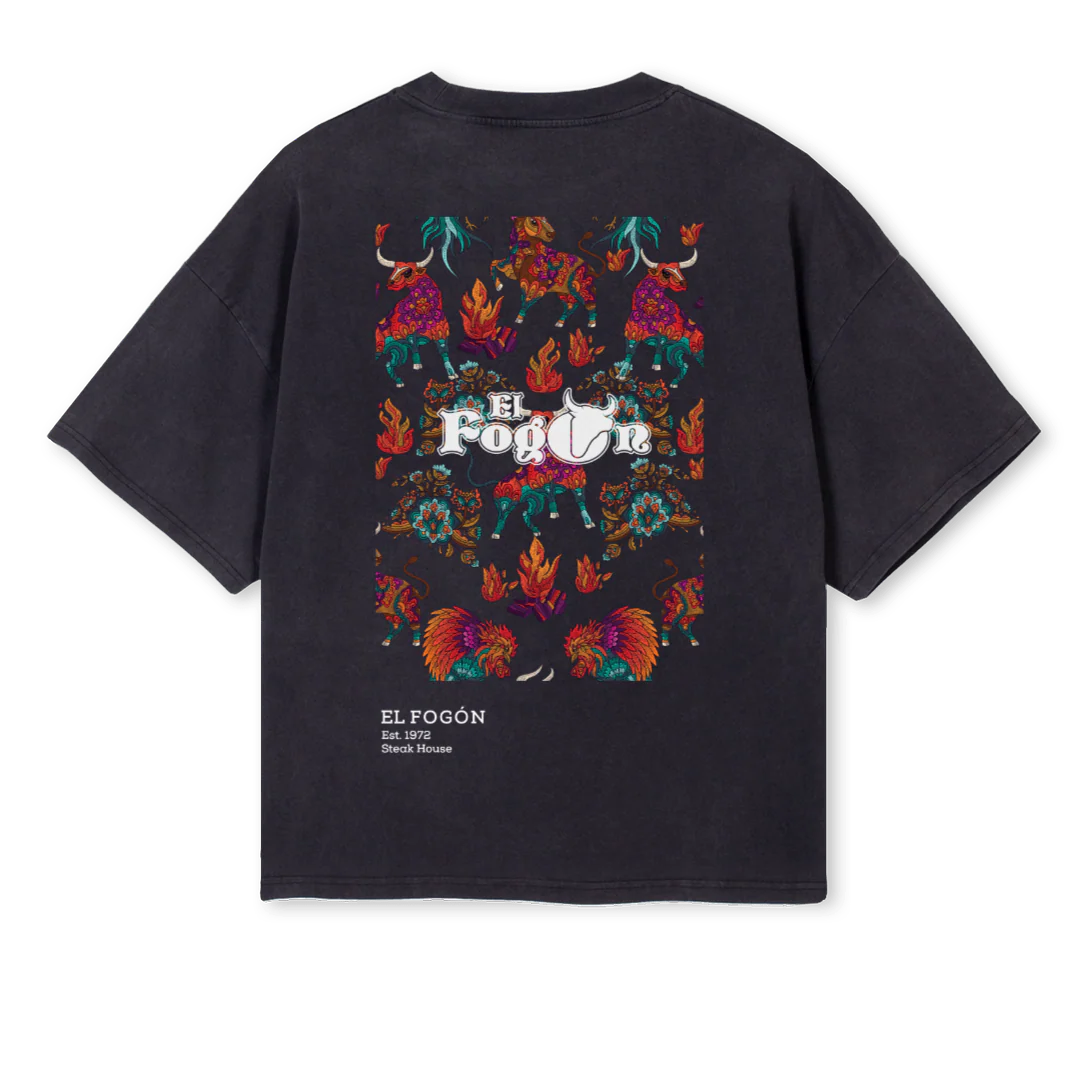 FOGONTO Vintage Black Oversized Boxy Tee. - Image 2
