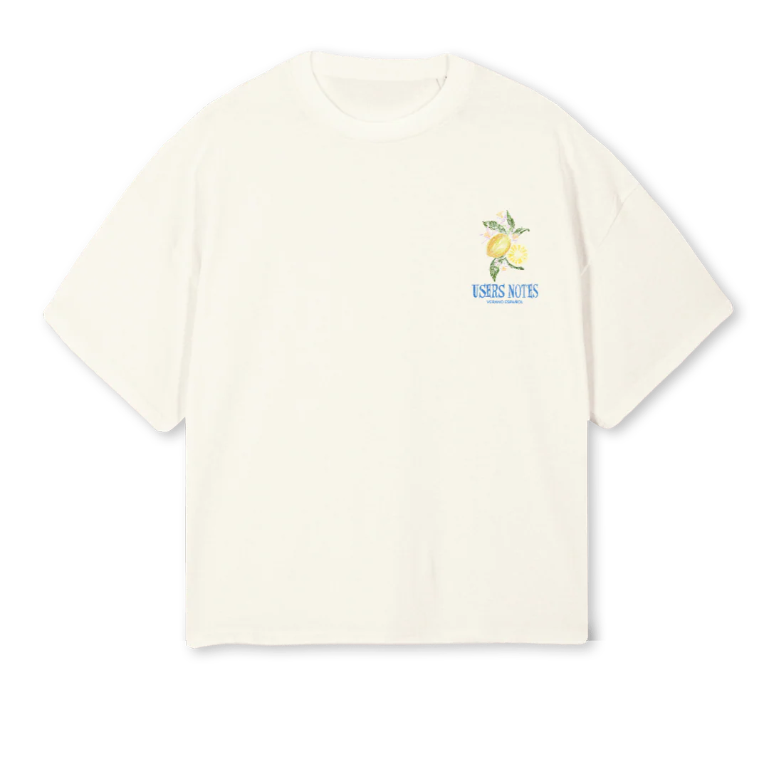 FORMENTERA Cream Oversized Boxy Tee.