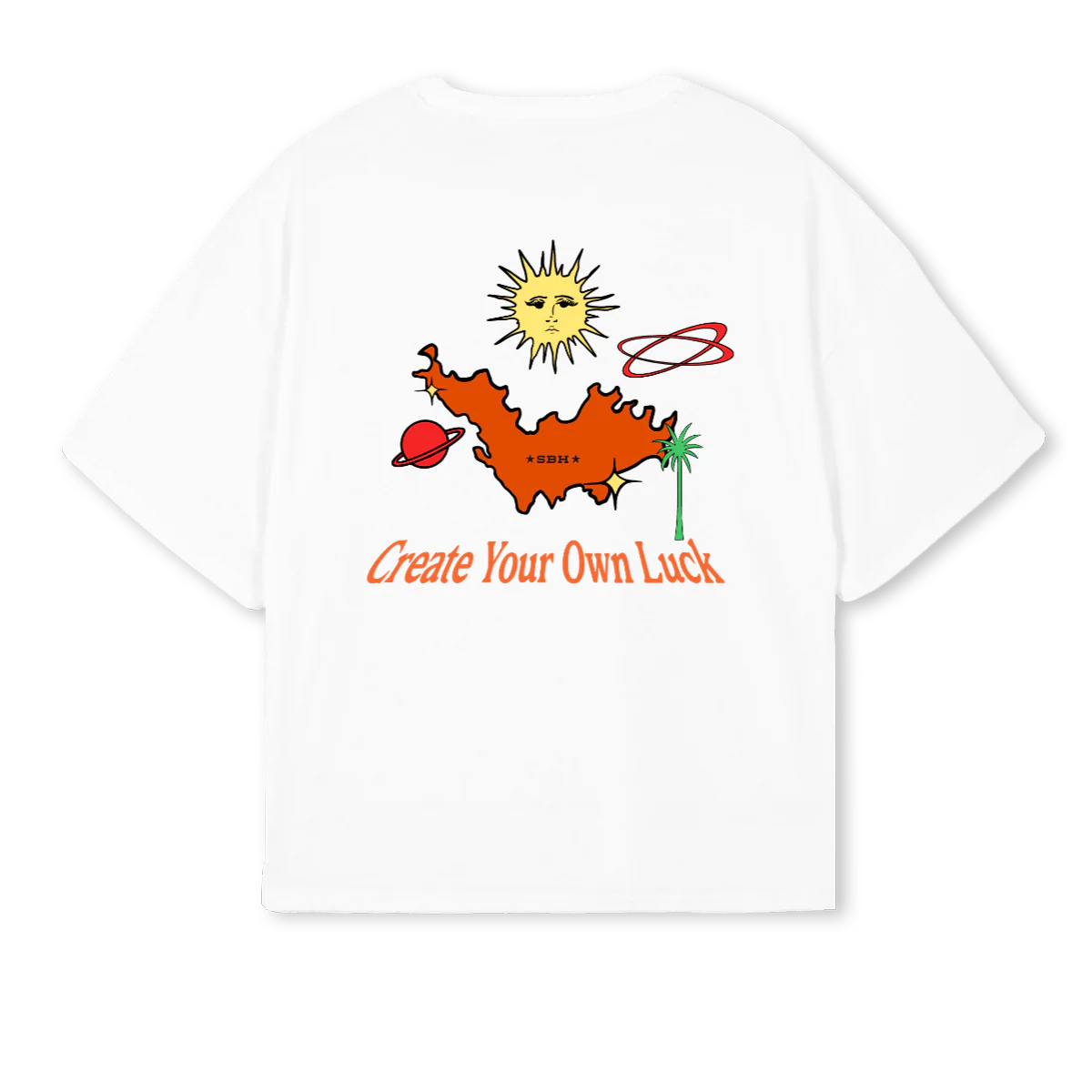 FORTUNASBHORANGE White Oversized Boxy Tee. - Image 2