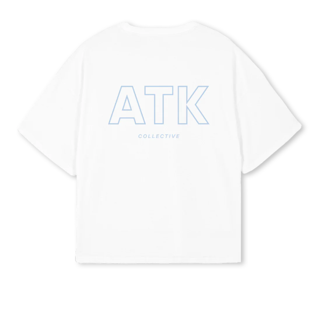 WHITEBLUE White Oversized Boxy Tee. - Image 2
