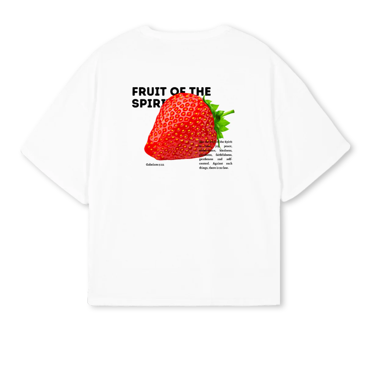 FOTSSTRAWBERRYBLK White Oversized Boxy Tee. - Image 2