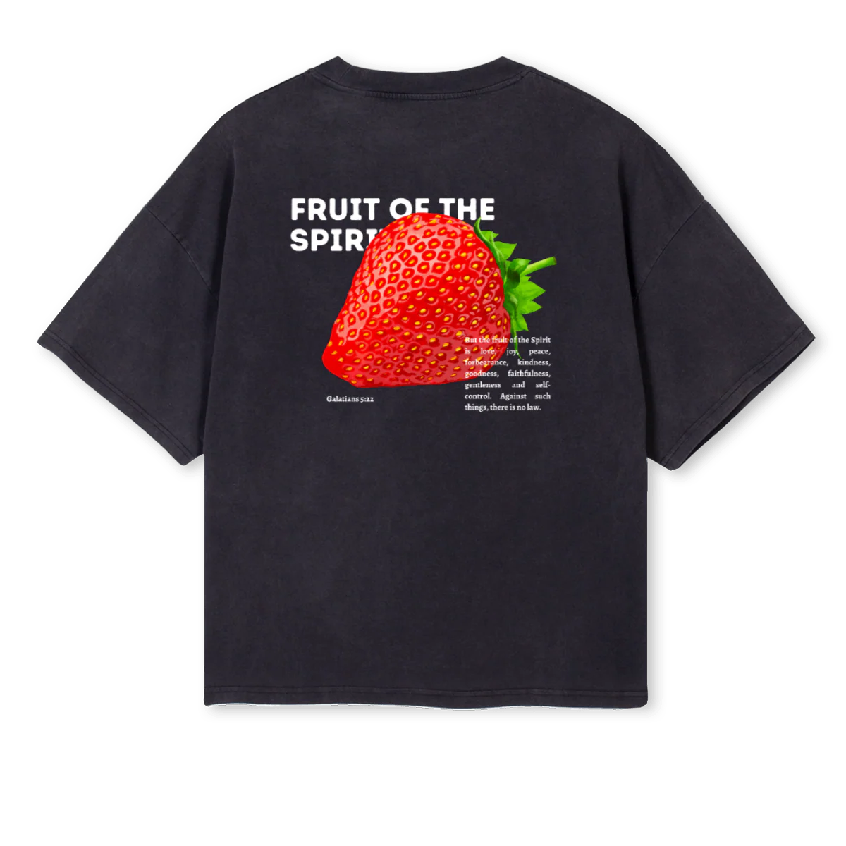 FOTSSTRAWBERRYWHITE Vintage Black Oversized Boxy Tee.