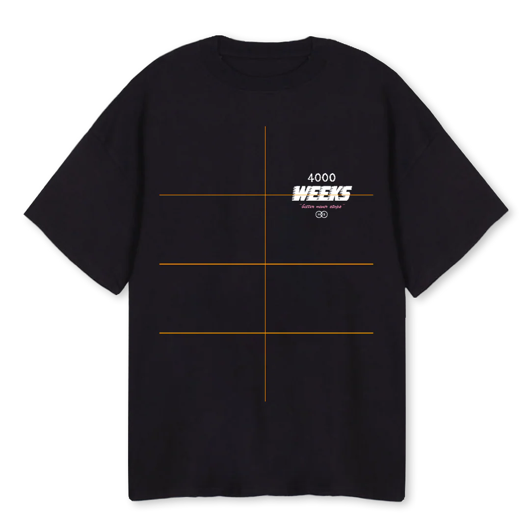 FOUR WEEKSVBLACK Black Oversized Tee.